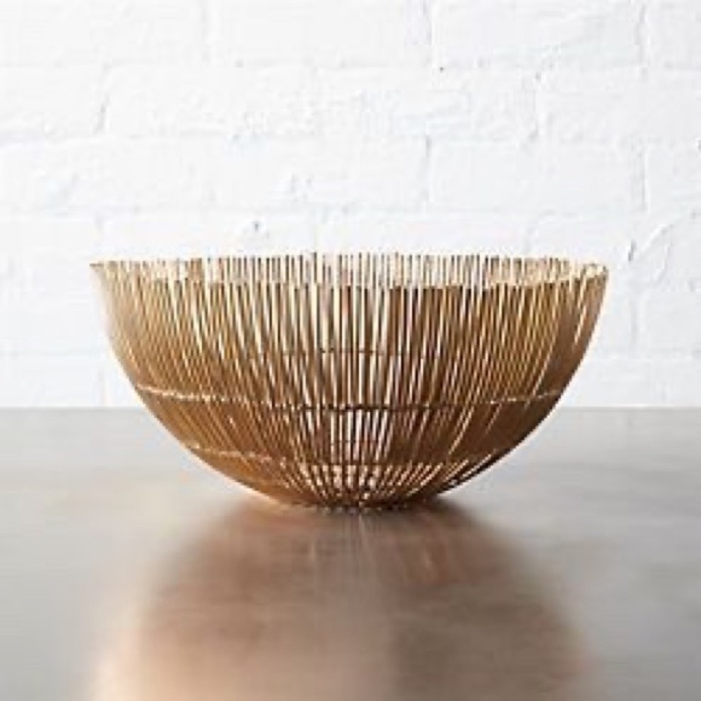 CB2 Soleil Wire Large Bowl Brass